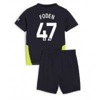 Manchester City Phil Foden #47 Fußballbekleidung Auswärtstrikot Kinder 2024-25 Kurzarm (+ kurze hosen)